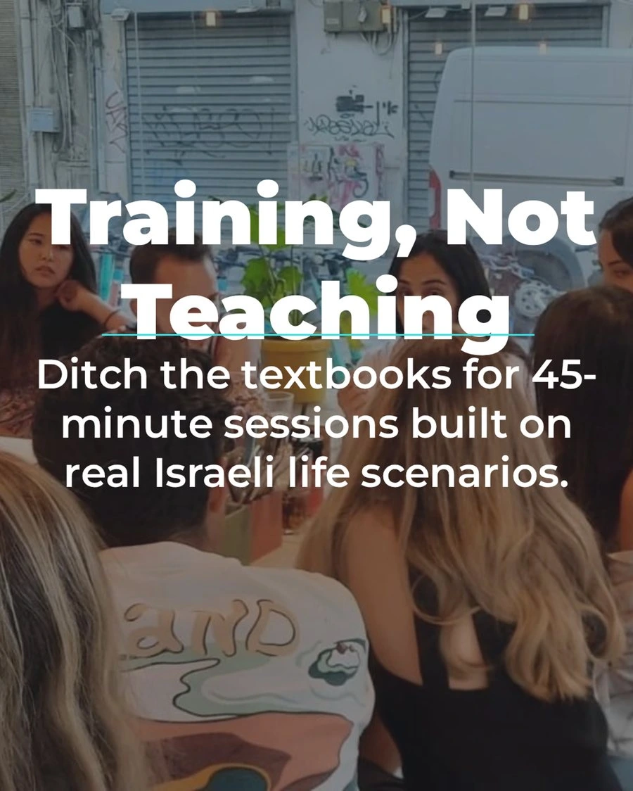 A small group practising spoken Hebrew together in Tel Aviv